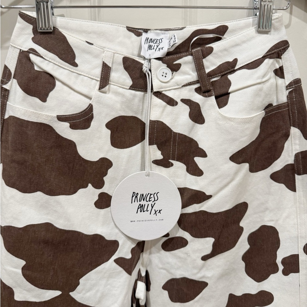 BNWT Princess Polly We Wild Cow Print Pants size 2 - Picture 5 of 9